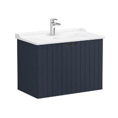 Vitra Root Groove 69301 Lavabo Dolabı, Kapaklı, 80 Cm, Mat Lacivert, Klasik Lavabolu